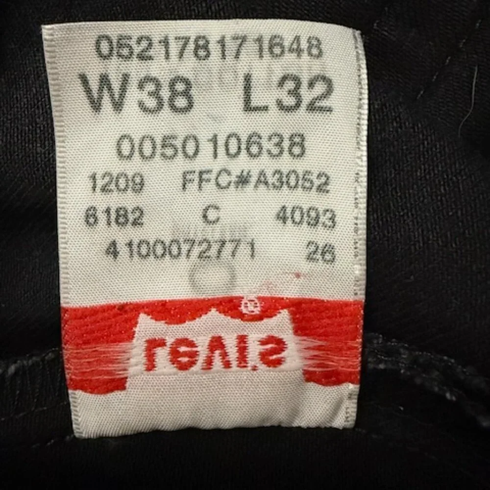 Vintage Levi’s 501 XX Jeans Black Original Straight Leg Denim Button Fly 38x32